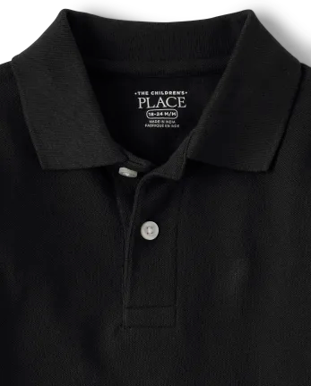 Baby And Toddler Uniform Soft Pique Polo - black