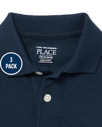 Baby And Toddler Uniform Soft Pique Polo 3-Pack - multi