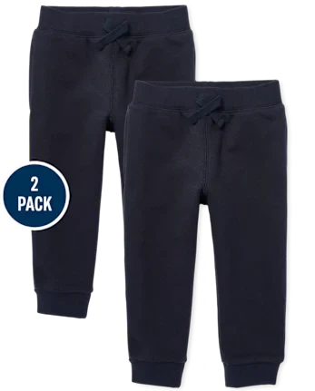 Baby And Toddler Fleece Jogger Pants 2-Pack - blue
