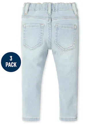 Baby And Toddler Girls Knit Denim Jeggings 3-Pack - denim