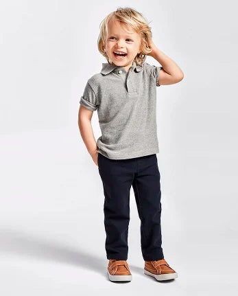 Baby And Toddler Uniform Soft Pique Polo - gray