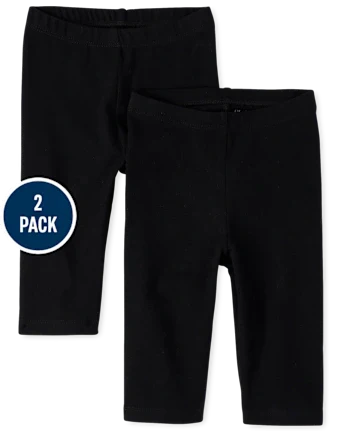 Baby And Toddler Girls Capri Leggings 2-Pack - black