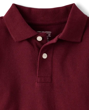 Baby And Toddler Uniform Soft Pique Polo - burgundy