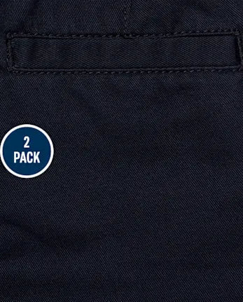 Baby And Toddler Boys Uniform Stretch Skinny Chino Pants 2-Pack - blue