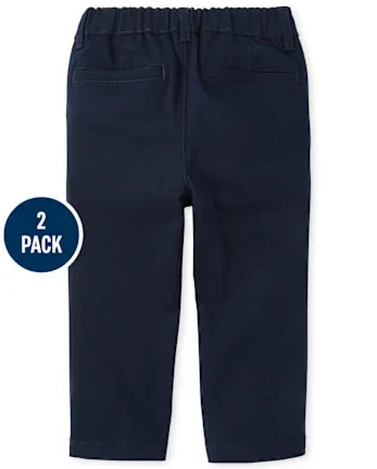 Baby And Toddler Boys Uniform Stretch Skinny Chino Pants 2-Pack - multi