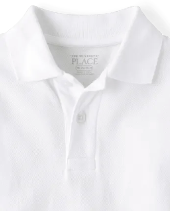 Baby And Toddler Uniform Soft Pique Polo - white