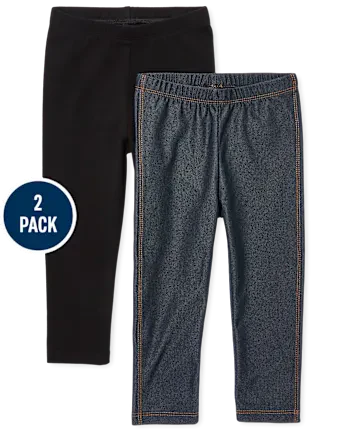 Baby And Toddler Girls Leggings 2-Pack - denim