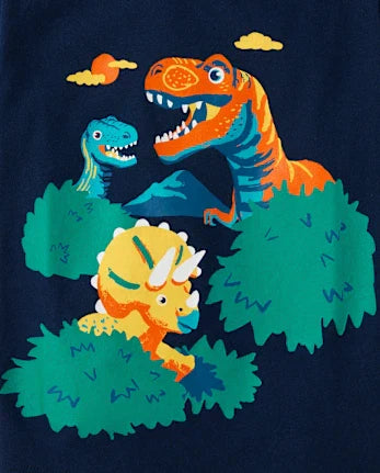 Toddler Boys Dino Scene Graphic Tee - blue