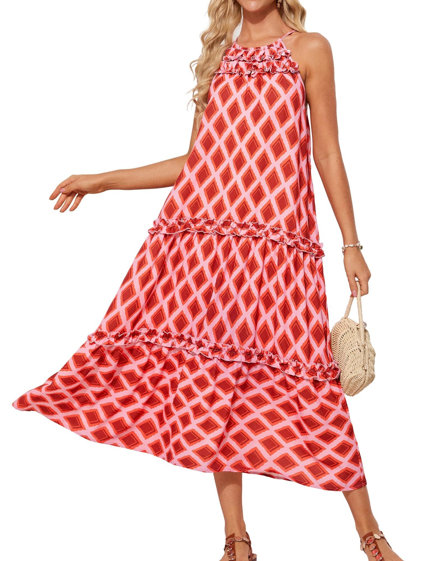 ✨Women's Elegant Hollower Out Waist A Line Spaghetti Straps Dress (Buy 2 Free Shipping)