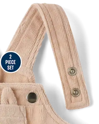 Baby Girls Leopard Skirtall 2-Piece Playwear Set - tan