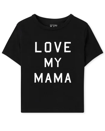 Baby And Toddler Matching Family Love My Mama Graphic Tee - black