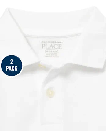 Baby And Toddler Uniform Soft Pique Polo 2-Pack - white