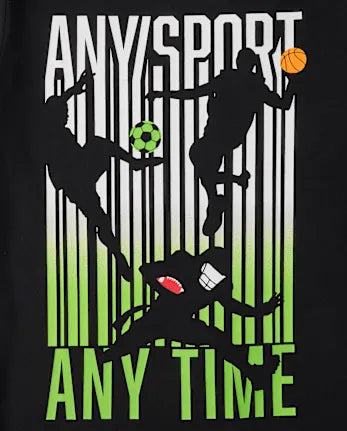 Boys Any Sport Player Graphic Tee - black