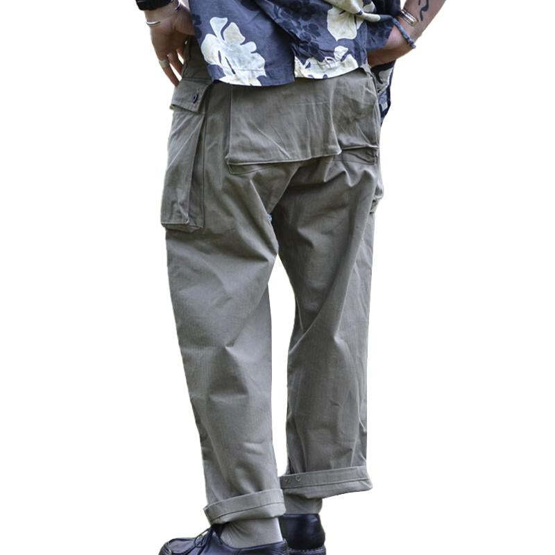 Men's Vintage Multi-pocket Straight-Leg Loose Cotton Cargo Trousers