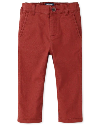 Baby And Toddler Boys Uniform Stretch Skinny Chino Pants - red