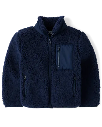 Baby And Toddler Boys Sherpa Trail Jacket - blue