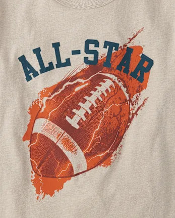 Boys Football All-Star Graphic Tee - brown