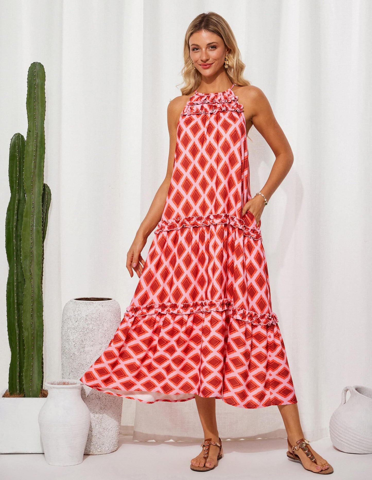 ✨Women's Elegant Hollower Out Waist A Line Spaghetti Straps Dress (Buy 2 Free Shipping)
