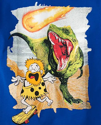 Boys Dino Graphic Tee - blue