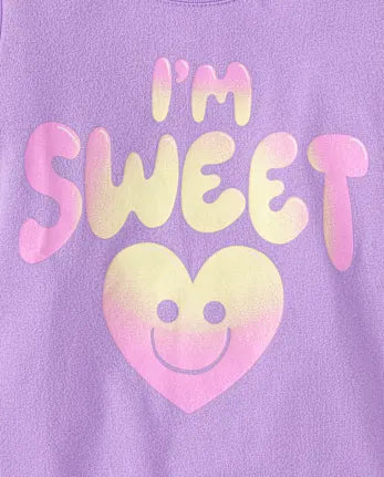 Toddler Girls Sweet Heart Graphic Tee - purple