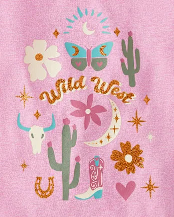 Baby And Toddler Girls Wild West Graphic Tee - pink