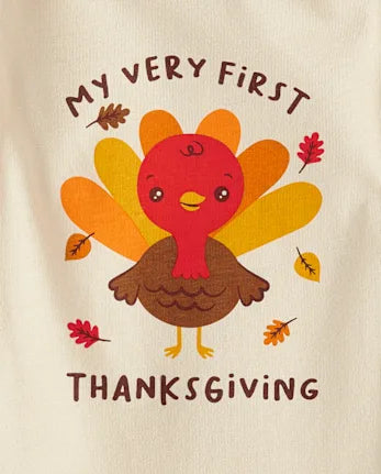 Baby First Thanksgiving Graphic Bodysuit - brown