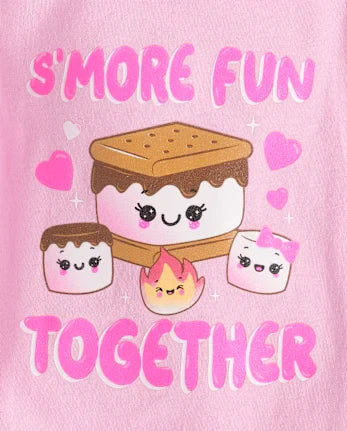 Baby And Toddler Girls S'more Fun Together Graphic Tee - pink