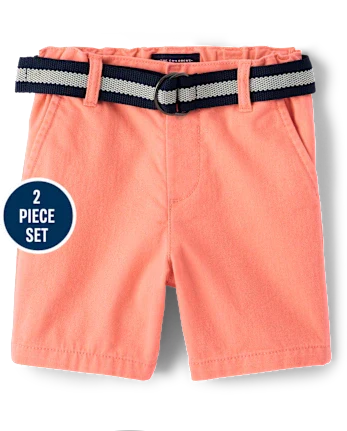 Baby And Toddler Boys Striped 2-Piece Outfit Set - coral