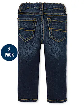 Baby And Toddler Boys Skinny Jeans 2-Pack - multi
