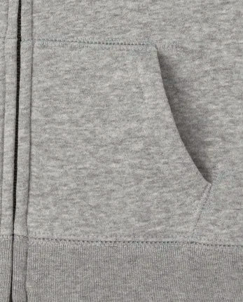 Baby and Toddler Fleece Zip Up Hoodie - gray