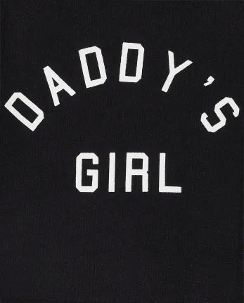 Baby Girls Matching Family Daddy's Girl Graphic Bodysuit - black