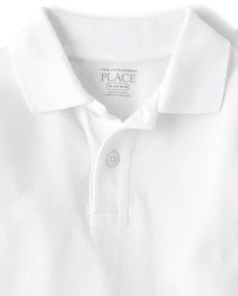 Baby And Toddler Uniform Soft Pique Polo - white