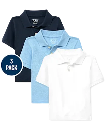 Baby And Toddler Uniform Soft Pique Polo 3-Pack - multi