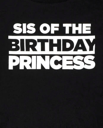 Baby And Toddler Girls Matching Family Birthday Graphic Tee - black