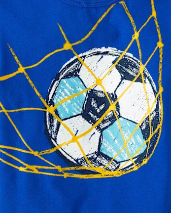 Baby And Toddler Boys Soccer Ball Graphic Tee - blue