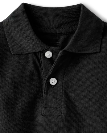 Baby And Toddler Uniform Soft Pique Polo - black