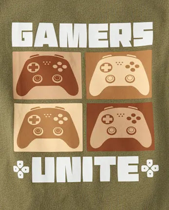 Boys Gamers Unite Graphic Tee - green