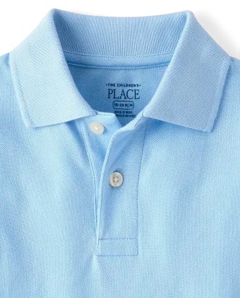Baby And Toddler Uniform Soft Pique Polo - blue