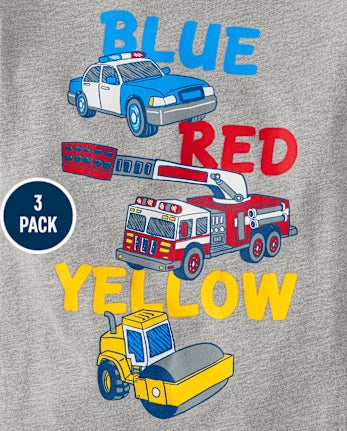Baby And Toddler Boys Vehicle Graphic Tee 3-Pack - multi