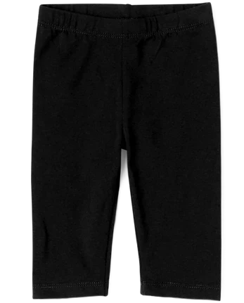 Baby And Toddler Girls Capri Leggings - black