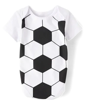 Baby Soccer Ball Graphic Bodysuit - white
