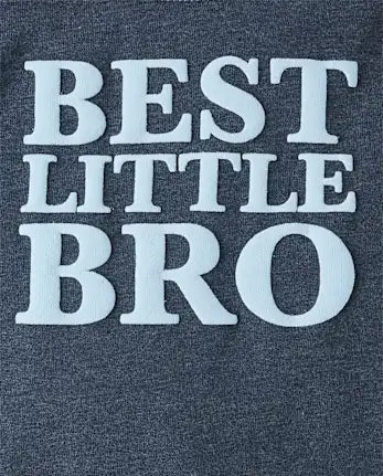 Baby Best Little Bro Graphic Bodysuit - gray