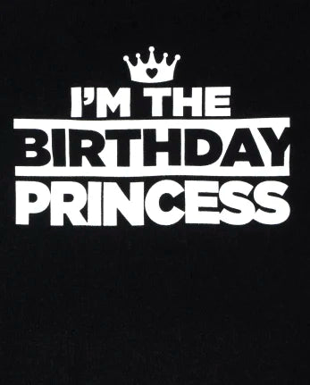 Baby And Toddler Girls Matching Family Birthday Graphic Tee - black