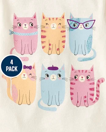 Baby And Toddler Girls Animal Graphic Tee 5-Pack - multi