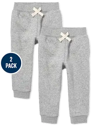 Baby And Toddler Fleece Jogger Pants 2-Pack - gray