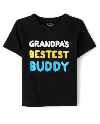 Toddler Boys Grandpa's Buddy Graphic Tee - black