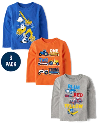 Baby And Toddler Boys Vehicle Graphic Tee 3-Pack - multi