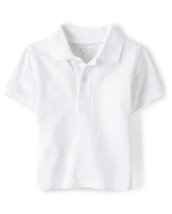 Baby And Toddler Uniform Soft Pique Polo - white
