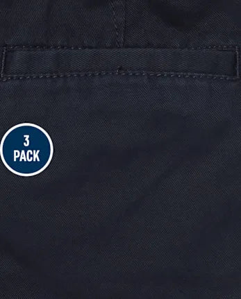 Baby And Toddler Boys Uniform Stretch Chino Shorts 3-Pack - blue