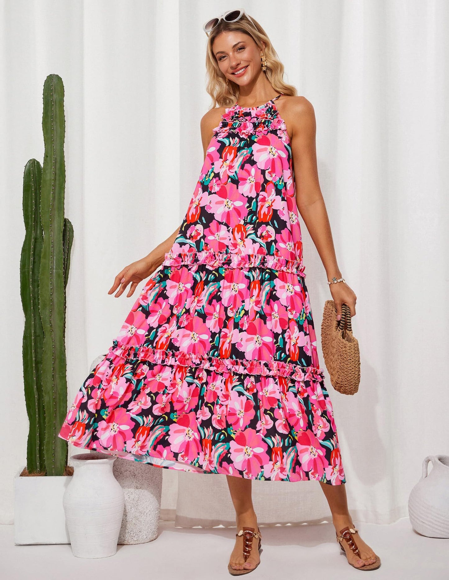✨Women's Elegant Hollower Out Waist A  Line Spaghetti Straps Dress (Buy 2 Free Shipping)